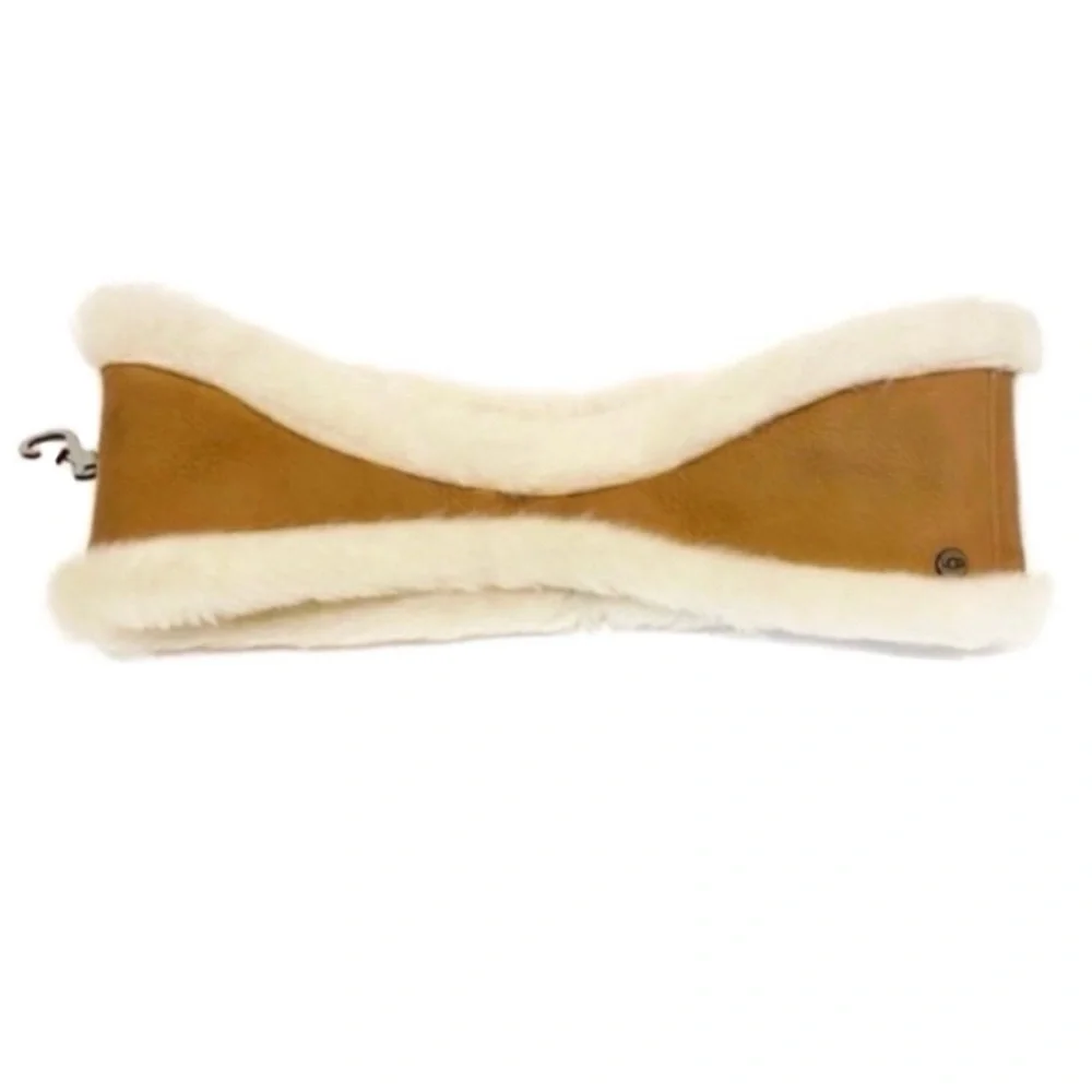 UGG Reversible Chestnut Leather & Shearling Headband NWT